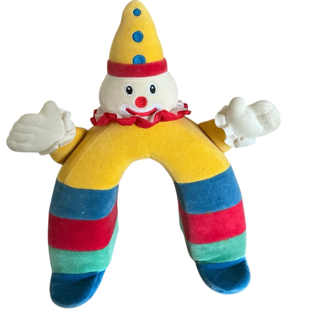 Brio Sweden Freddie the train clown bridge stuffed Colorful Clown Plush Toy 13”